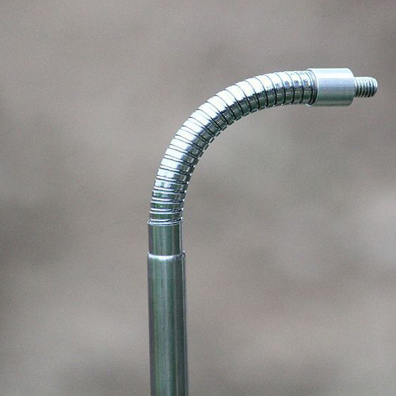 Portable Stainless Steel Telescopic Stand with Gooseneck – 30.5cm Folded, 95.5cm Extended, 1/4" Screw Mount (Set of 4)