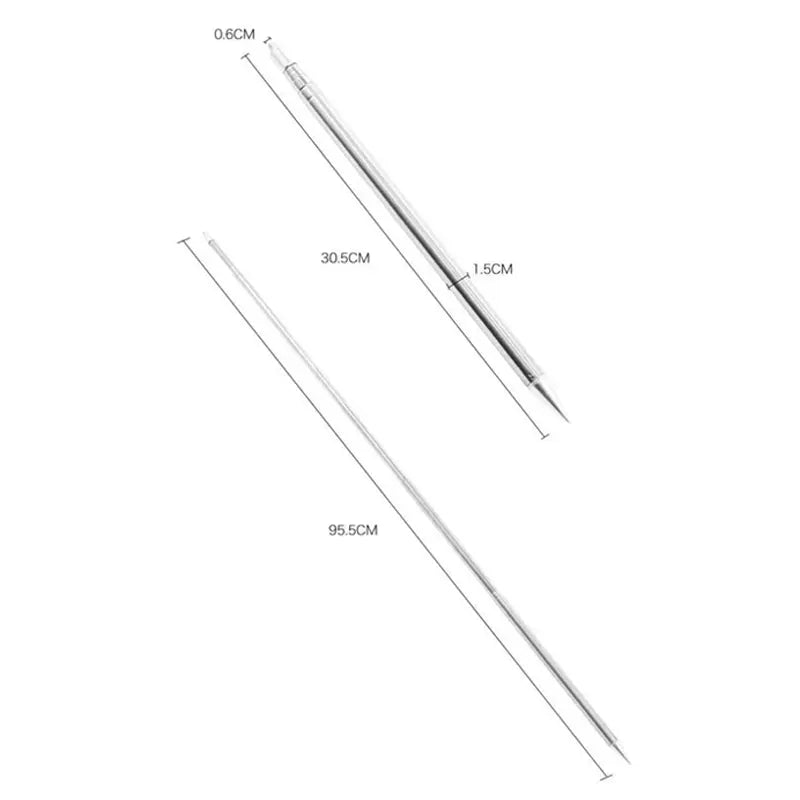 Portable Stainless Steel Telescopic Stand with Gooseneck – 30.5cm Folded, 95.5cm Extended, 1/4" Screw Mount (Set of 4)