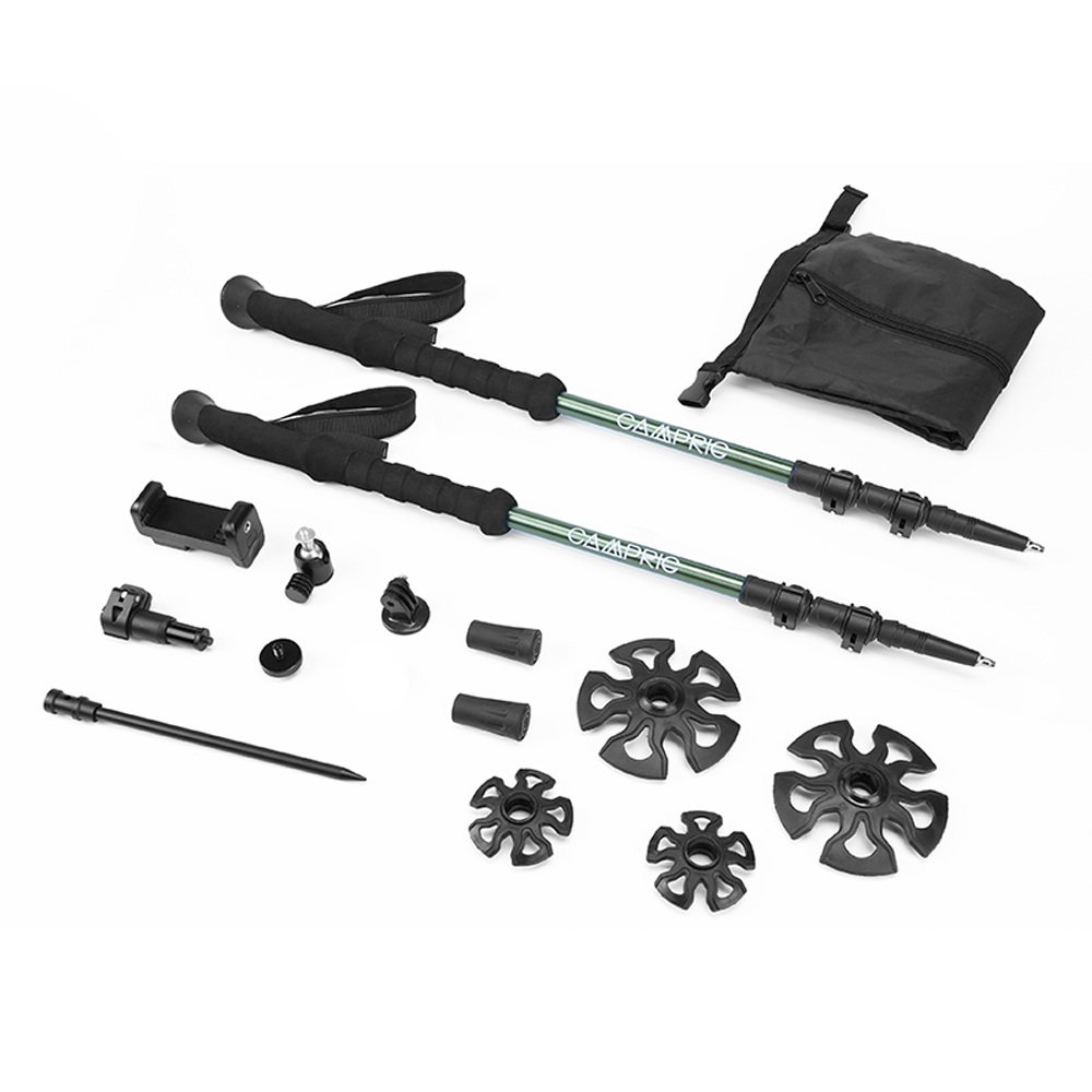 Selfie Trekking Pole – Ultralight 7075 Aluminum Hiking Poles with Built-in 1/4” Mount, Selfie Clamp, Tripod & Camera Kit – Adjustable Flip-Lock Walking Stick for Men & Women