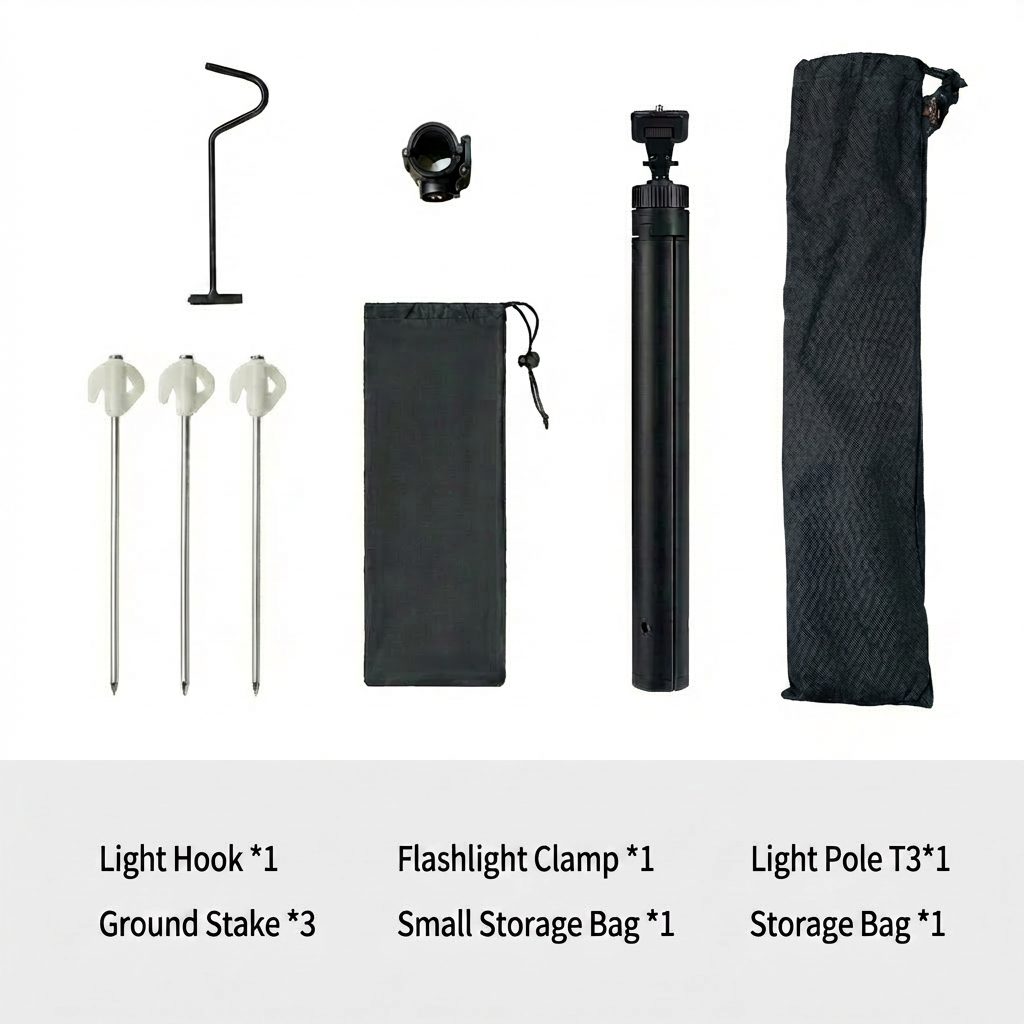 Camping Light Pole T3 – Ultralight Foldable Aluminum Lantern Stand for Camping camperig