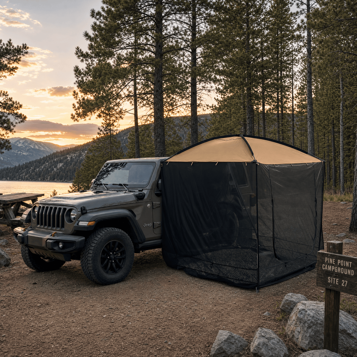 AT200 — The Portable Awning Tent That Fits Any Vehicle. No Roof Rack Needed - camperig
