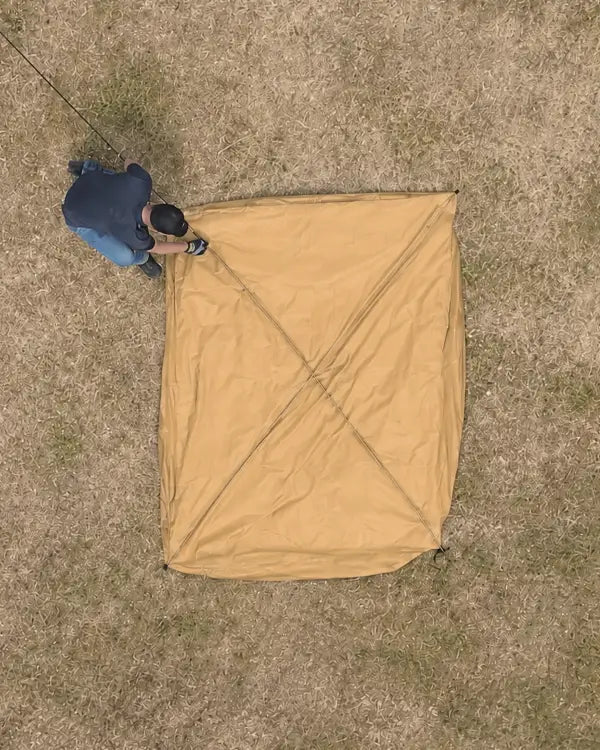 AT200 setup step 1: lay out canopy and insert top poles