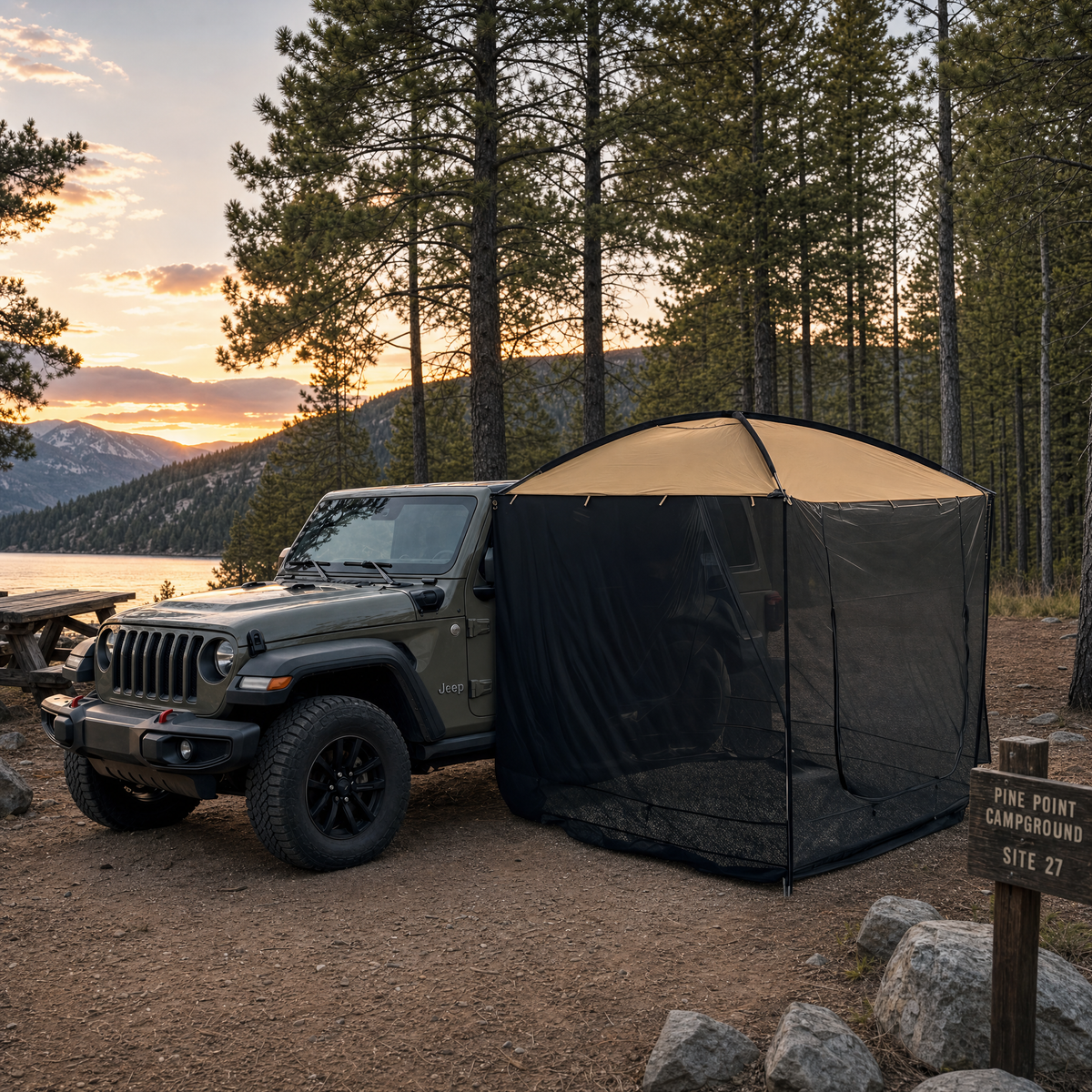 AT200 — The Portable Awning Tent That Fits Any Vehicle. No Roof Rack Needed camperig