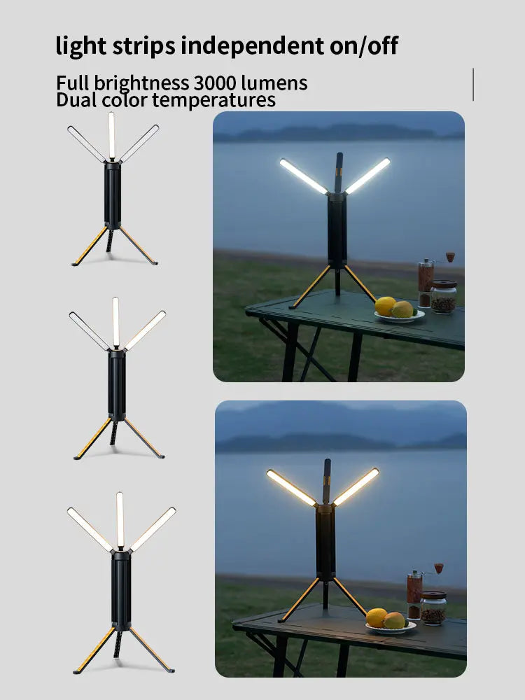 Telescopic Camping Light 15600mAh Rechargeable Lantern, Waterproof Collapsible Outdoor LED Flashlight for Hiking Tent