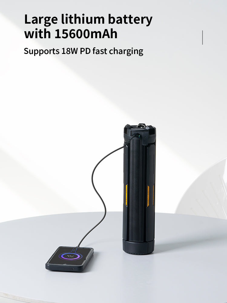 Telescopic Camping Light 15600mAh Rechargeable Lantern, Waterproof Collapsible Outdoor LED Flashlight for Hiking Tent