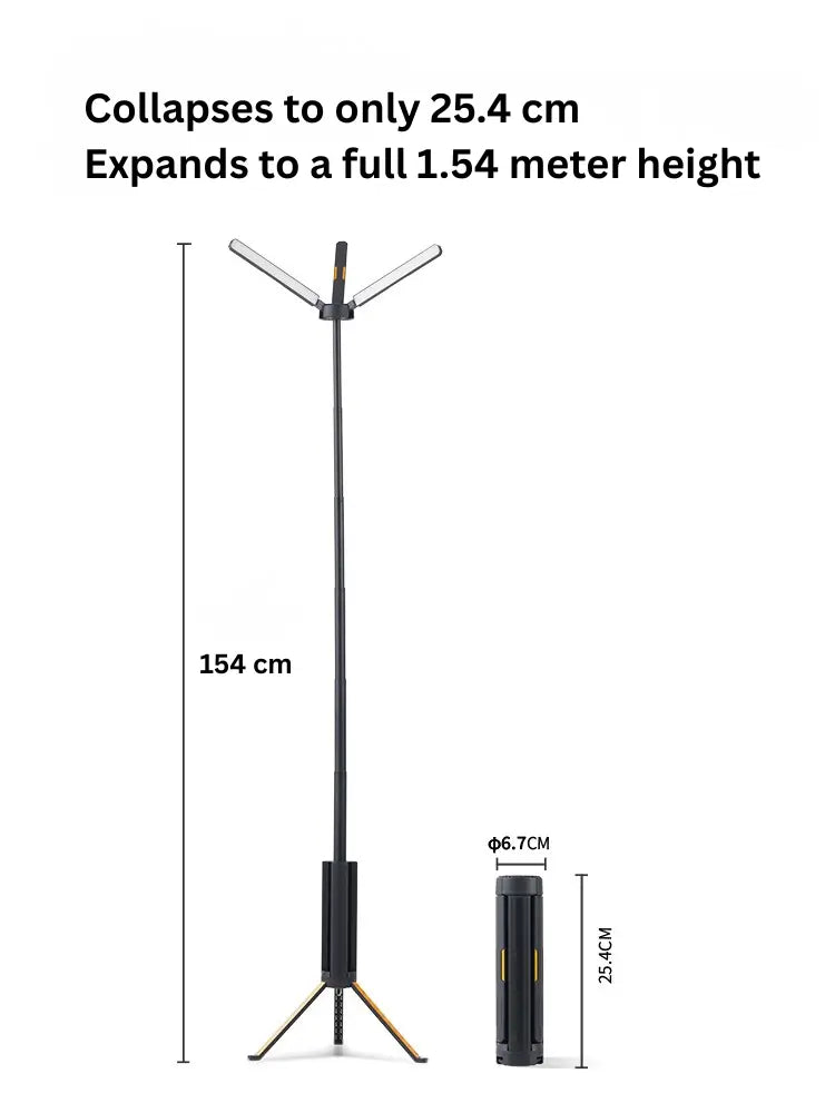 Telescopic Camping Light 15600mAh Rechargeable Lantern, Waterproof Collapsible Outdoor LED Flashlight for Hiking Tent