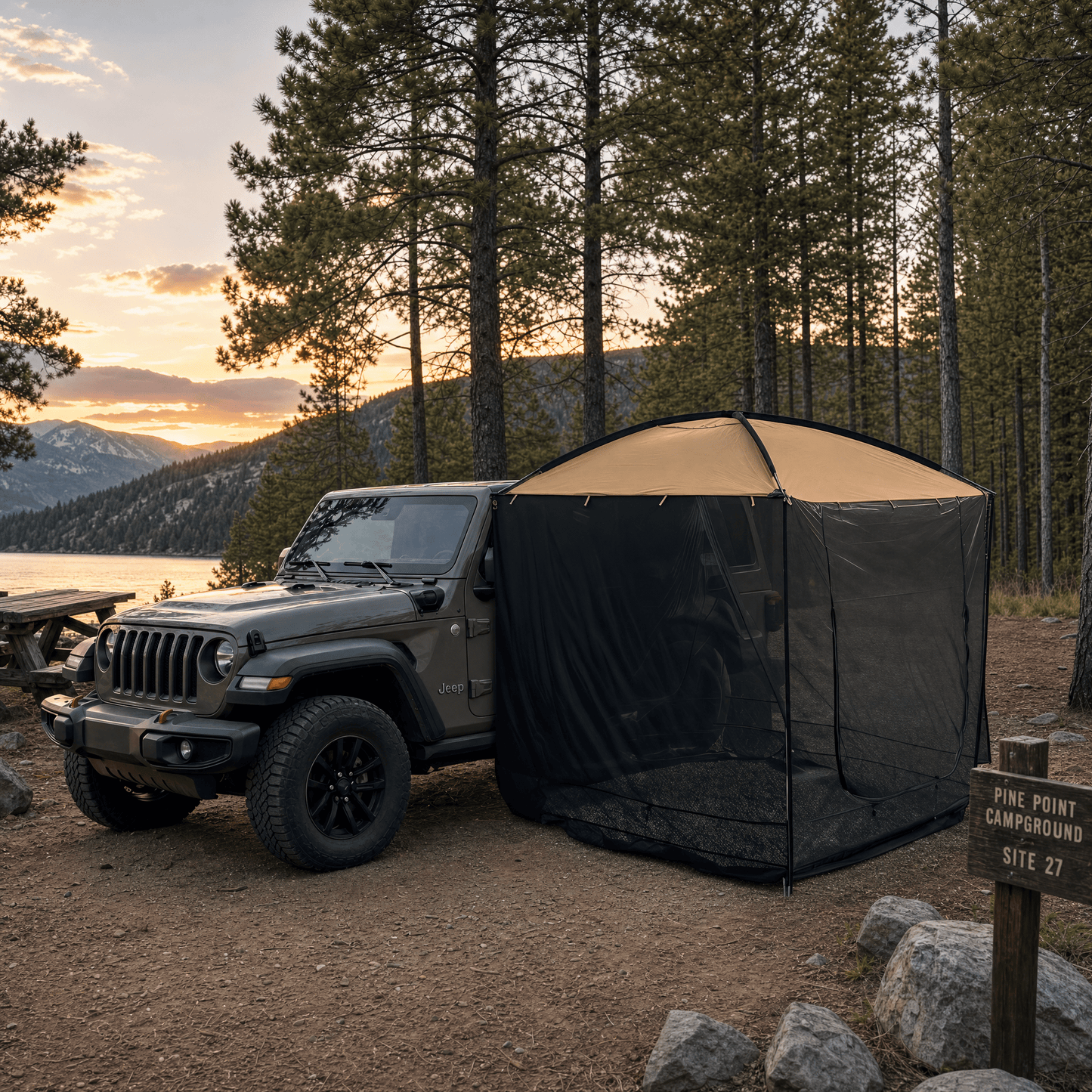 AT200 — The Portable Awning Tent That Fits Any Vehicle. No Roof Rack Needed - camperig