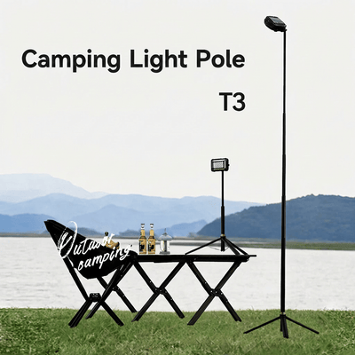Camping Lamp Stand T3 – Ultralight Foldable Aluminum Lantern Stand for Camping - camperig