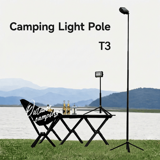 Camping Lamp Stand T3 – Ultralight Foldable Aluminum Lantern Stand for Camping - camperig
