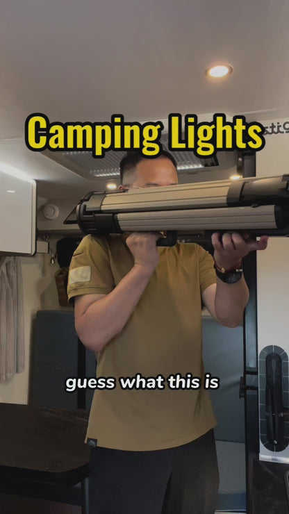 Camping Light with Stand 8000 Lumen, 87’’ Rechargeable Dual Power Source Led Work Light with Stand, Telescopic and Collapsible, IP54 Waterproof, Ideal for Working, Hiking, Camping, 4000/7000K Dimmable